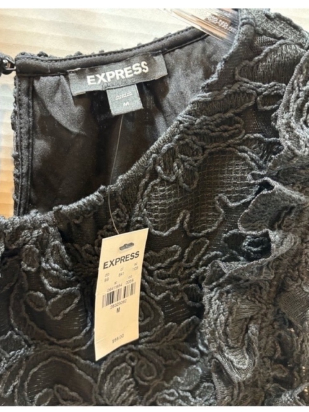 Express NEW Sleeveless Lace Top Black Womens Medium Feminine Dark Academia - Picture 5 of 10